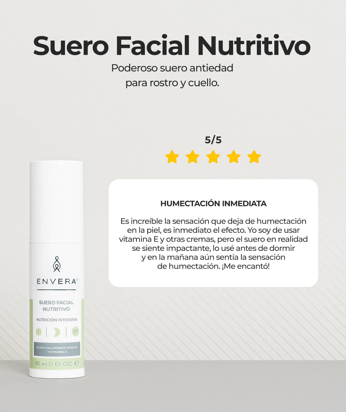 Suero Facial Nutritivo - Arrugas, hidratación y manchas