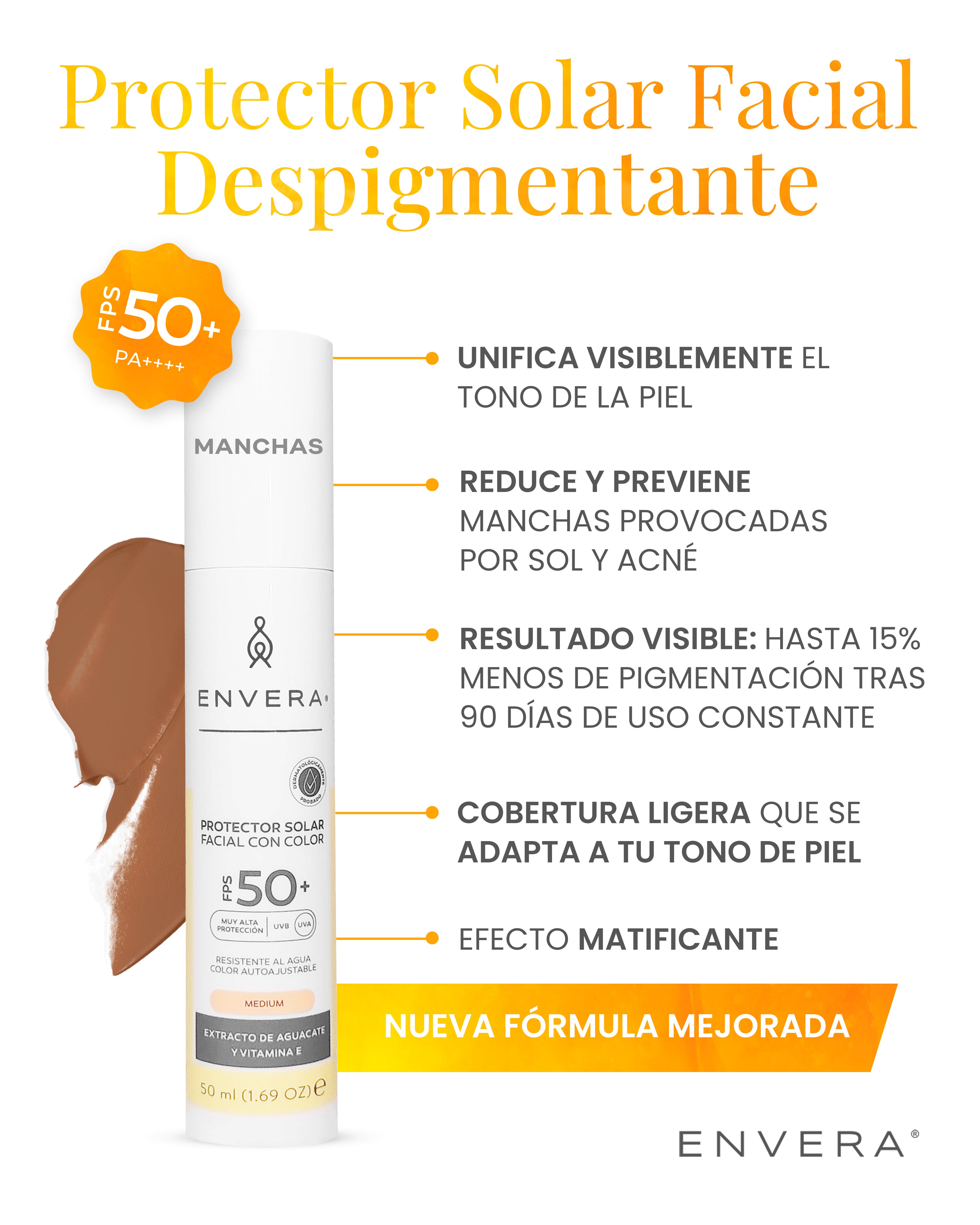 Protector Solar despigmentante FPS 50+ UVA/UBV