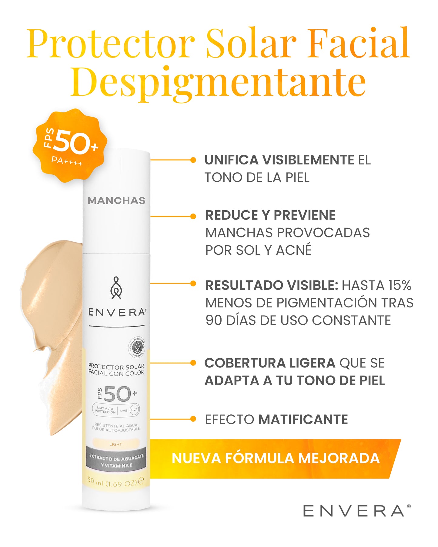 Protector Solar despigmentante FPS 50+ UVA/UBV
