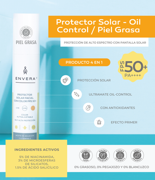 Protector Solar para Pieles Grasas FPS 50+ UVA/UVB