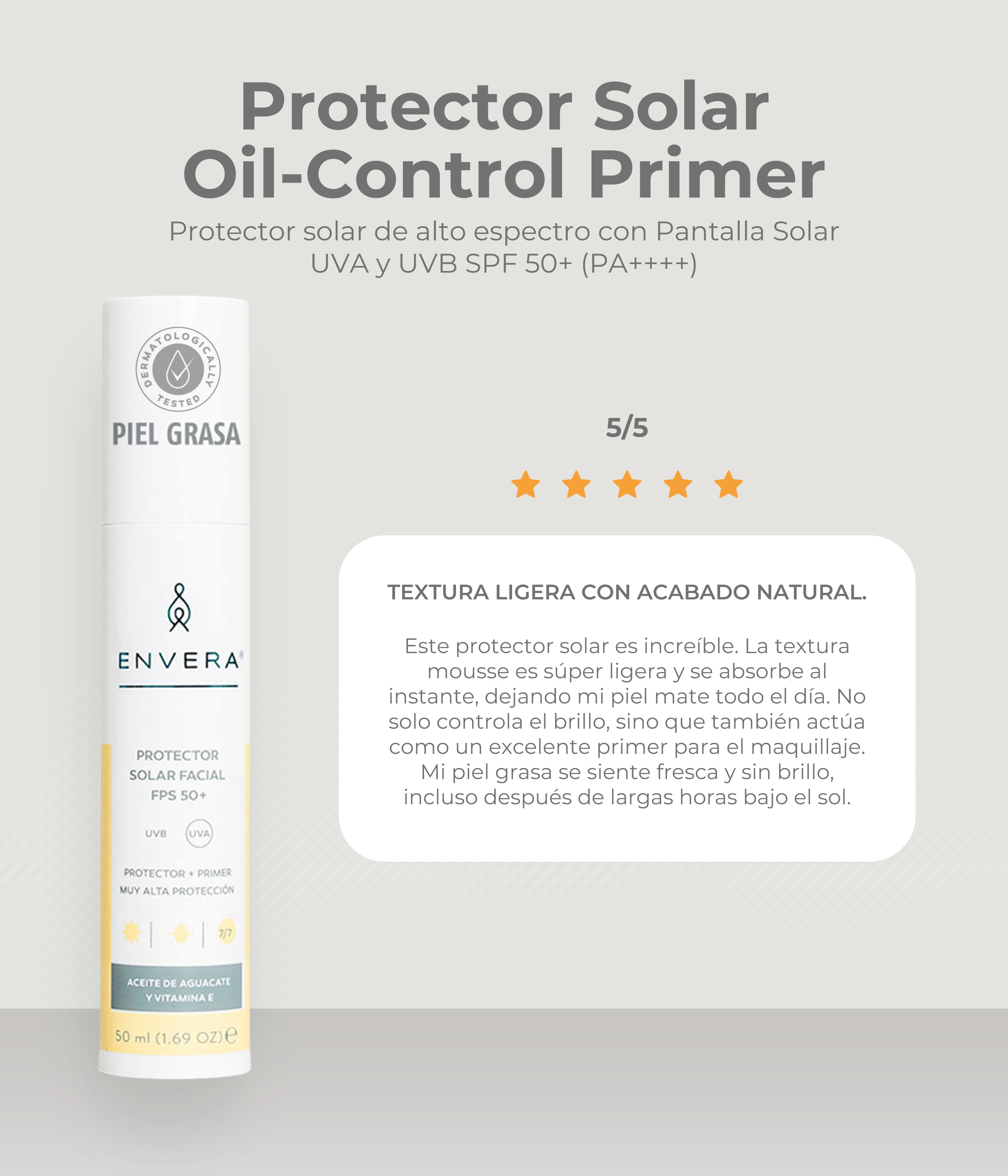 NUEVO LANZAMIENTO Protector Solar - Oil Control / Piel Grasa FPS50+ UVA/UVB PA++++