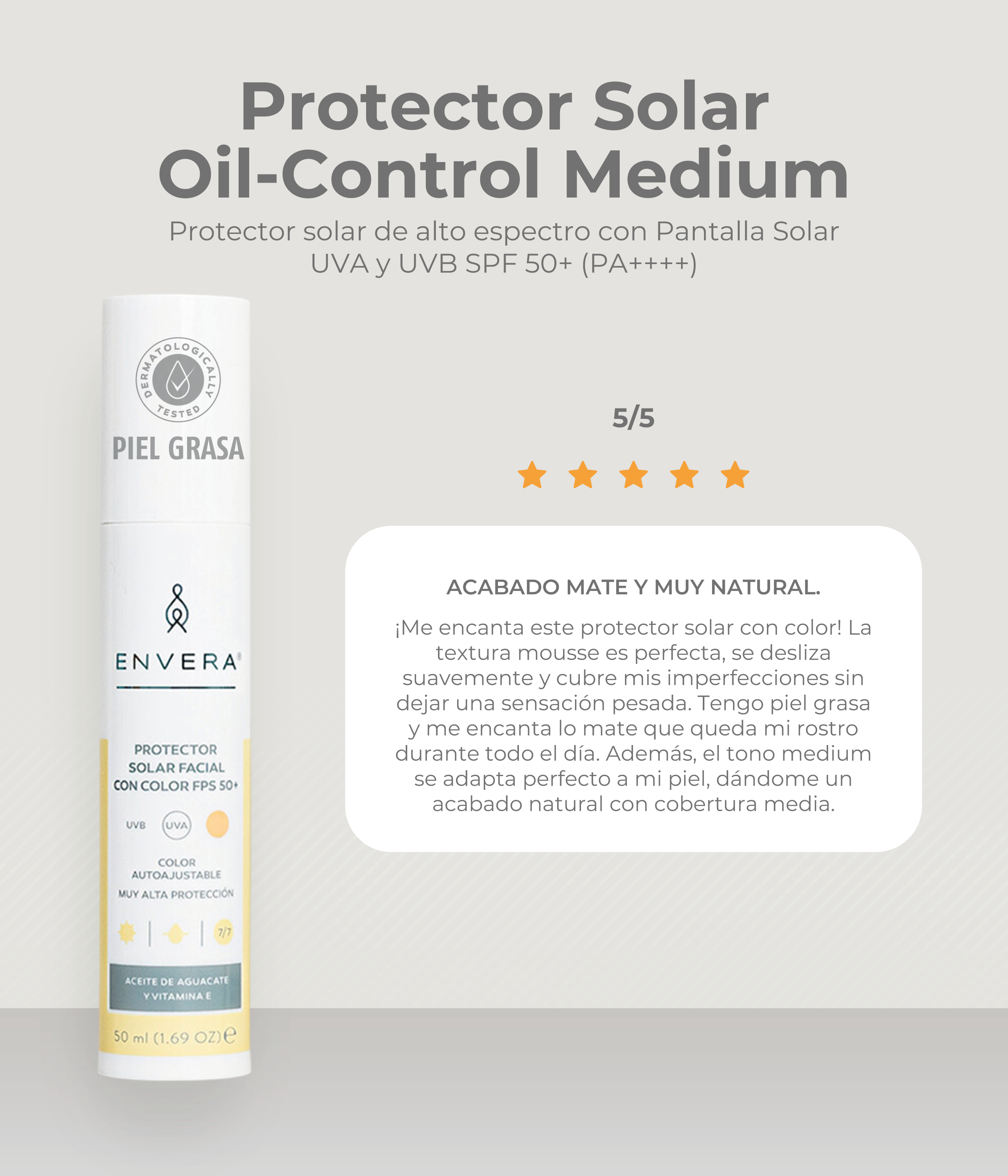 Protector Solar para Pieles Grasas FPS 50+ UVA/UVB
