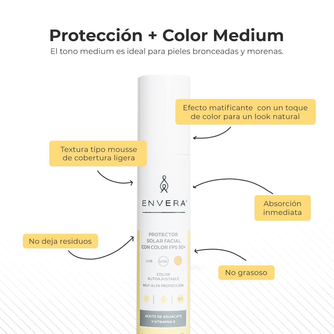 Rellenable de Protector Solar con color MEDIUM